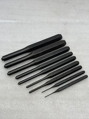 SK Hand Tools 9 Piece Roll Pin Punch Set, 1/16” - 1/2”, USA Made, New