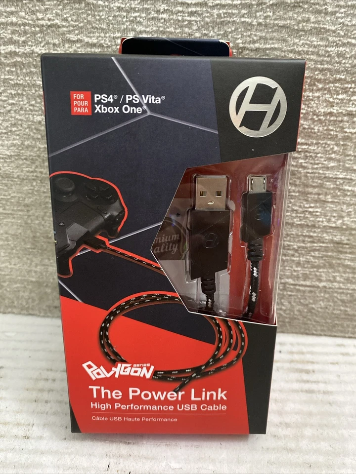 Hyperkin Polygon Braided Micro Charge Cable For PS4/ Xbox One/ Ps Vita 3E NEW - Image 1 of 4
