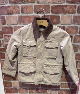 E. Land American Classic Barn Jacket Boys Size 4 Beige Corduroy W/ 4 Pockets - Picture 1 of 9