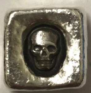 1 ozt MK BARZ  "SKULL CUBE"  .999 Fine Silver - Picture 1 of 5