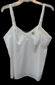 Vintage Vassarette Camisole Cami M / 38 White Nylon Antron Lace Made USA NEW NOS - Picture 1 of 7