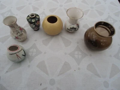 Konvolut 6 kleine Vasen. ~ franken, Bückeburg, Kronach. Porzellan, Keramik, Glas - Bild 1 von 4
