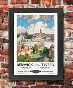 Póster de viaje Berwick Upon Tweed enmarcado vintage TX606 British Railways A3/A4 - Imagen 1 de 1