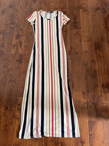 UNDERCOVER Abito body donna discreto a righe lunghezza intera manica ad aletta taglia:Media