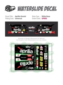 Calcomanías de tobogán acuático GP006 BASE BLANCA Aprilla Gresini para fundición a presión personalizada 1:64 - Imagen 1 de 4
