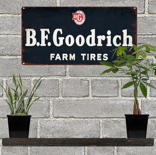 BF Goodrich Farm Tires Advertising Metal Repro Sign Garage Shop 6x12 60216 - Image 1 of 1