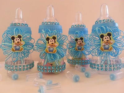 Mickey Mouse | 12 Fillable Bottles Baby Shower Favors Prizes ~Boy Decorations - Image 1 of 4