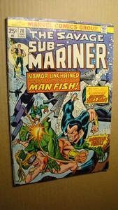 SUB-MARINER 70 VS MAN-FISH & PIRAHNA 1ST APPEARANCE MARVEL 1973 NAMORITA - Picture 1 of 1