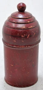 Vintage Wooden Tall Lacquer Painted Candy Box Original Old Hand Crafted - Picture 1 of 7