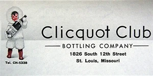 Clicquot Club Bottling Co Klee Ko Eskimo Boy Briefkopf St Louis Mo alter Bestand - Bild 1 von 3