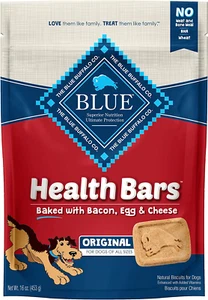 ✅Buffalo Health Bars Natural Crunchy Dog Treat Biscuits,Bacon, Egg & Cheese 16oz - Picture 1 of 7