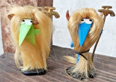 Les Shadok 2x Figurine Jim Shadok, Plombier vert, bleu, vintage, 1968 /1969 ORTF - Photo 1/2