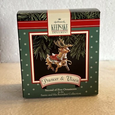 Hallmark Keepsake 1992 Prancer & Vixen Santa & His Reindeer Collection #2 - Image 1 of 4