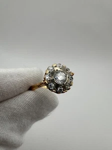 Vintage East European 14K 585 Gold Ring Size 10.25 CZ Women's Gift Jewelry 4.22g - Picture 1 of 13