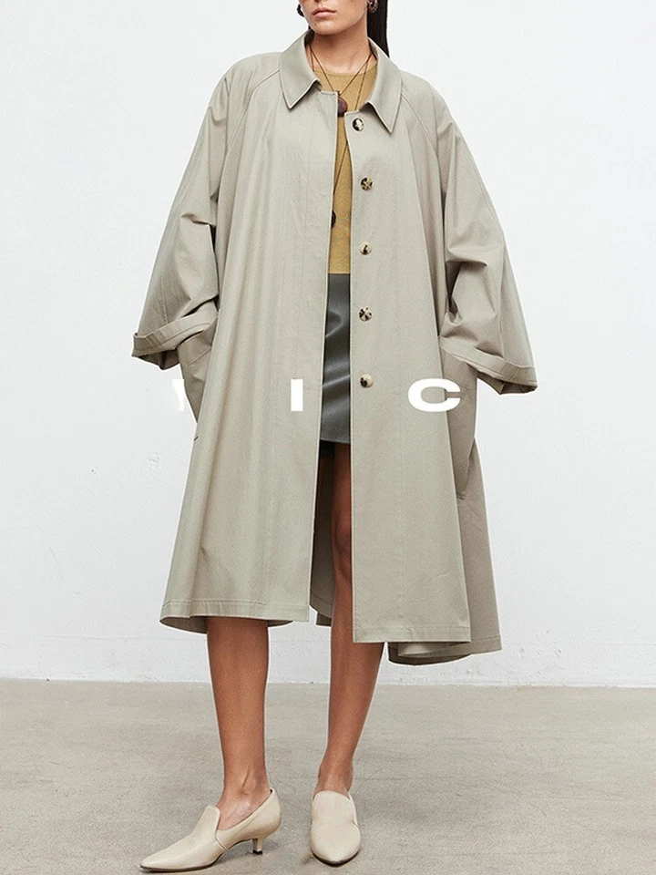 THE ROW Womens Cotton Trench Niche Designer Coat Jacket - Image 1 of 4