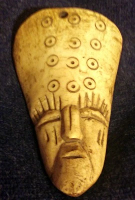 MASQUE / Masquette/Mask LEGA Lukwagengo(CONGO Belge) Sculpté Dans un os de boeuf - Photo 1/4