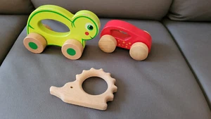 Holzspielzeug ab 1 jahr 3teilig mit Rollen - Bild 1 von 1