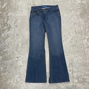 Vintage Fcuk Jeans Womens 10 Blue Pants Y2K Flare Bootcut Faded Denim Fits 29x31 - Picture 1 of 14