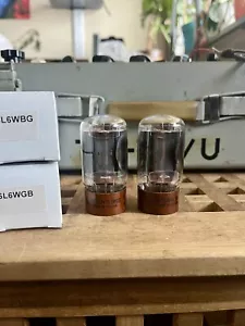 Date Matched Pair GE JAN-CTRV-6L6WGB Vacuum Tubes Brown Base 5881 Equivalent 6L6 - Picture 1 of 6