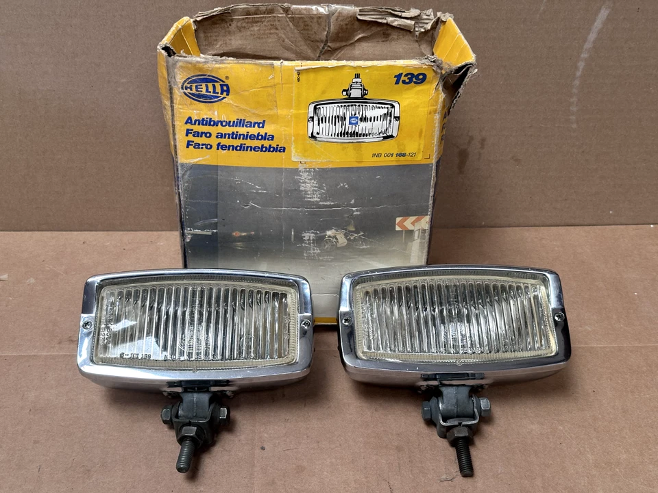 1969-73 Porsche 911 Hella 139 противотуманные фары новый из старых запасов красивый неиспользованный в коробке!   Пара! - Изображение 1 из 4
