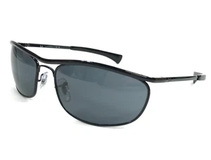 Ray-Ban Sunglasses RB3119-M OLYMPIAN I DELUXE 002/R5 Black Oval w/ Blue Lenses - Picture 1 of 14