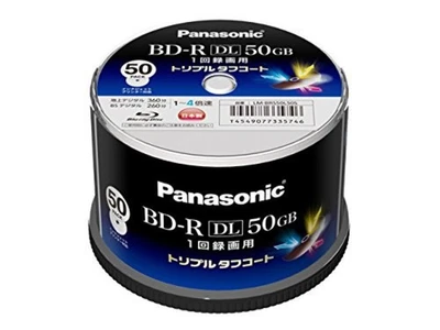 50pcs Panasonic Bluray BD-R DL 50GB 4x Dual Layer Inkjet Printable Discs F/S NEW - Image 1 of 3