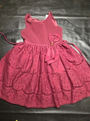Young Land Girls Dress Maroon Fancy Size 6  Party Festive - Image 1 of 4