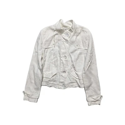 CAbi Cloud Topside Topper White100% Linen Jacket Lightweight Women’s Sz M  - Image 1 of 4