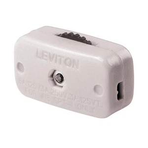 Leviton 00423-3KW White 6A Plastic Feed-Through Cord Replacement Switch Parts - Picture 1 of 1