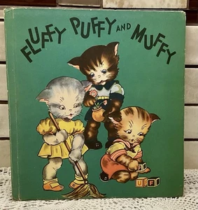 FLUFFY PUFFY AND MUFFY MARGOT VOIGT SAMUEL LOWE 1944 GREAT PICTURES CUTE KITTENS - Picture 1 of 10