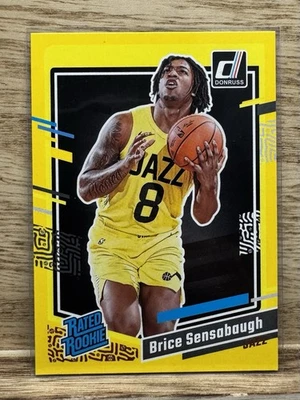2023-24 Panini Donruss Clasificado Novato Brice Sensabaugh #214 Yellow Flood - Jazz Foto 1 de 2