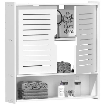 Bathroom Wall Cabinet, Wall Mounted Medicine Cabinet White Over The Toilet St... - Image 1 of 4