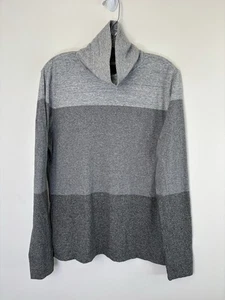 LL Bean Rollkragen Oberteil Damen Large grau meliert Block Langarm klassisch - Bild 1 von 11