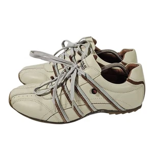 New Wild Rhino Kaka Beige Tan Blue Leather Sneakers Mens Shoes Size US 10 Casual - Picture 1 of 14