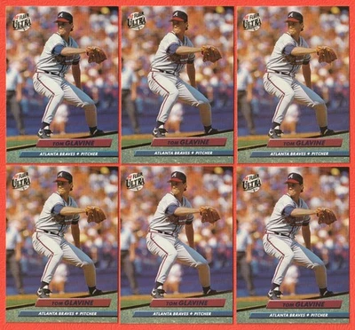 Tom Glavine - (6) 1992 Fleer Ultra #162 *Atlanta Braves* Salón de la fama Foto 1 de 2