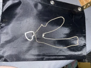 0.25CTW Diamond Encrusted Heart Sterling Silver Love Charm Necklace Pendant FZB - Picture 1 of 5