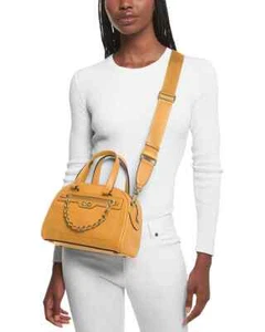 Neu mit Etikett Michael Kors Williamsburg Golden Rod Leder kleine Bowling-Umhängetasche 328 $ - Bild 1 von 12