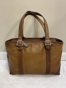 Coach 90’s Hampton Brown Leather Large Tote Bag Shoulder Handbag Rare Vintage - Picture 1 of 10