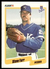 1990 Fleer Baseball Card Steve Farr Kansas City Royals #107