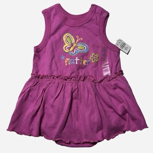 Children's Place Romper Dress Toddler Girl Sz 12M (18-22 lbs) Pink Butterfly NEW - Picture 1 of 10