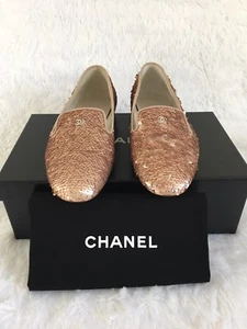 Chanel Pailletten CC Mokassins Halbschuhe Rosa 36 775 $ - Bild 1 von 6