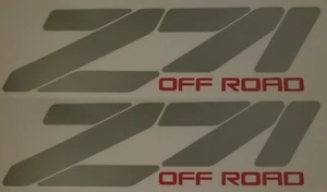 Z71 4x4 Off Road Sticker Vinyl Decal Fits Chevy Truck Silverado 1500 SILVER/RED - Picture 1 of 1