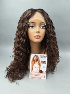 Antonella Wig Dr Chocolate Swirl Long Wavy Melted Hairline Synthetic Lace Front - Picture 1 of 10