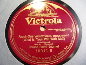 1907 Enrico CARUSO Bessie Abott Homer Scotti Rigoletto Quartet/ FAUST Que Voulez - Picture 1 of 2