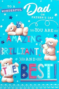 TO A WONDERFUL DAD FATHERS DAY LARGE CARD, 10 X 7", quality colourful card - Picture 1 of 7