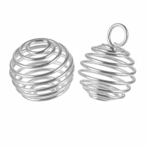  Versilbert Metallspacer,Spacer,Spiralig Beads 12x9mm METALLPERLEN Perlen  - Picture 1 of 4