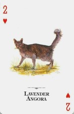 Lavender Angora Cat of the World Single Swap Playing Card 