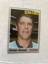 1970 George Brunet Washington Senators Topps Baseball Card #328