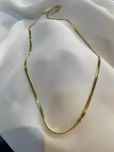 925 Plata de Ley Plano Serpiente Collar 0.25 Micron 18K Oro Amarillo Chapado - Imagen 1 de 5