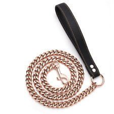 Rose Gold Plated Dog Chain Leash Cuban Link Chain Dog Leash for Puppy,Yorkshire
